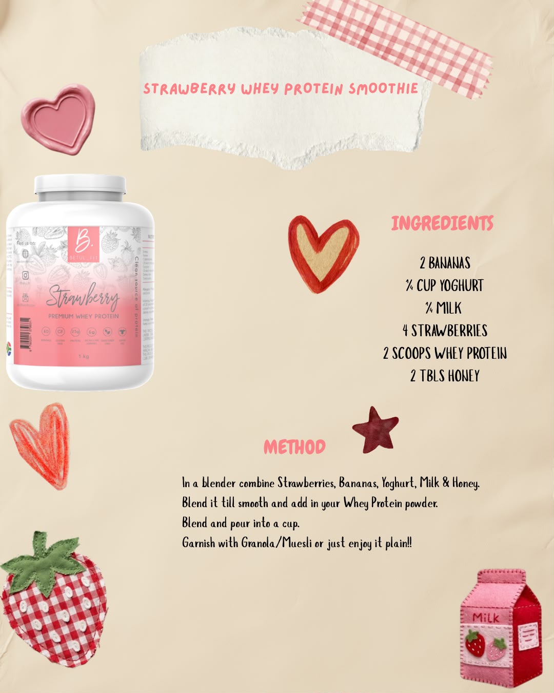 1KG Strawberry 🍓 Whey Protein PRE ORDER