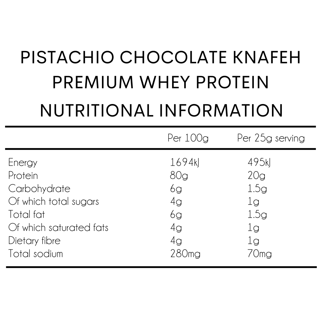 1KG Pistachio Knafeh Chocolate Whey Protein