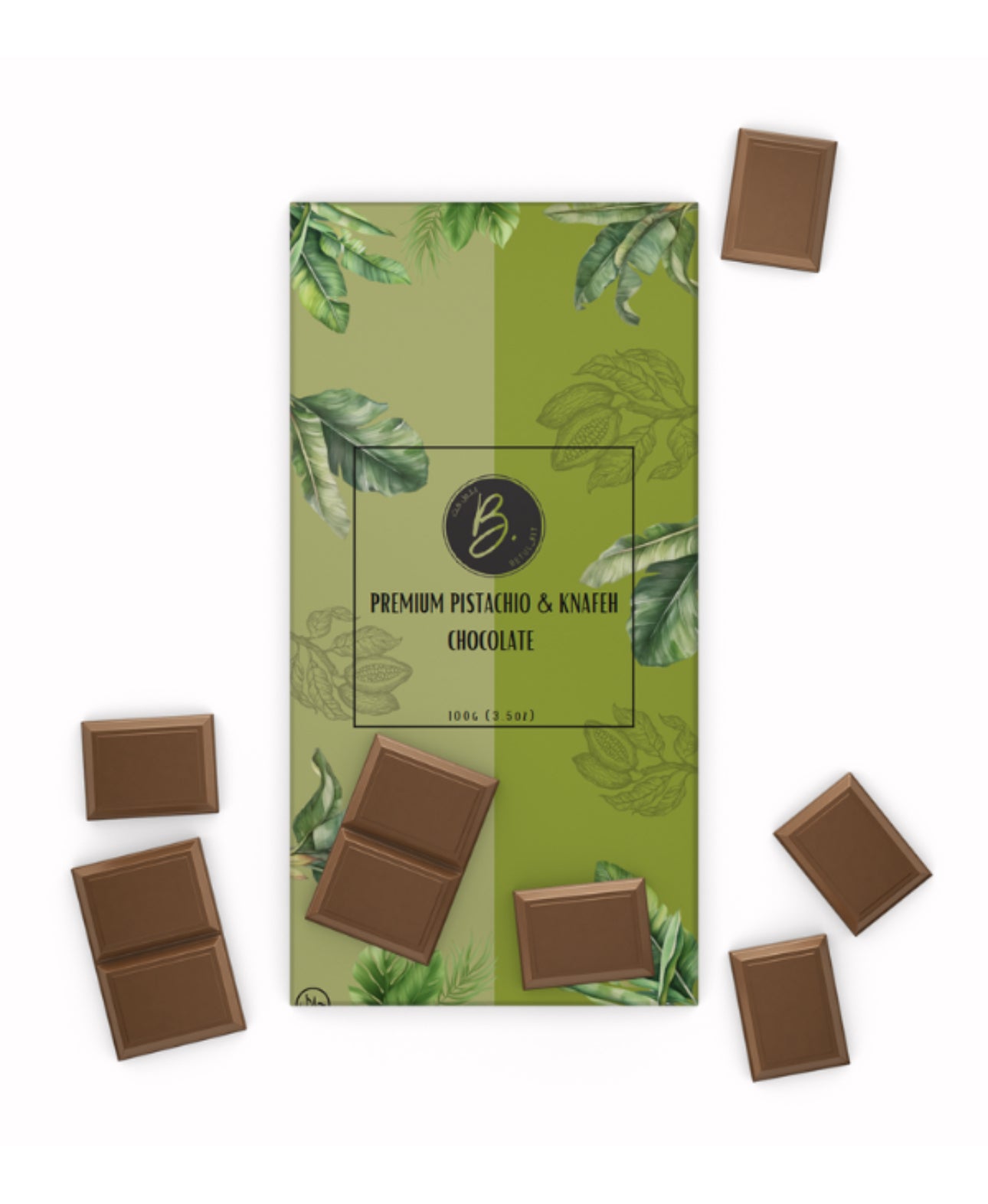 Premium Pistachio & Knafeh Chocolate Thin Base