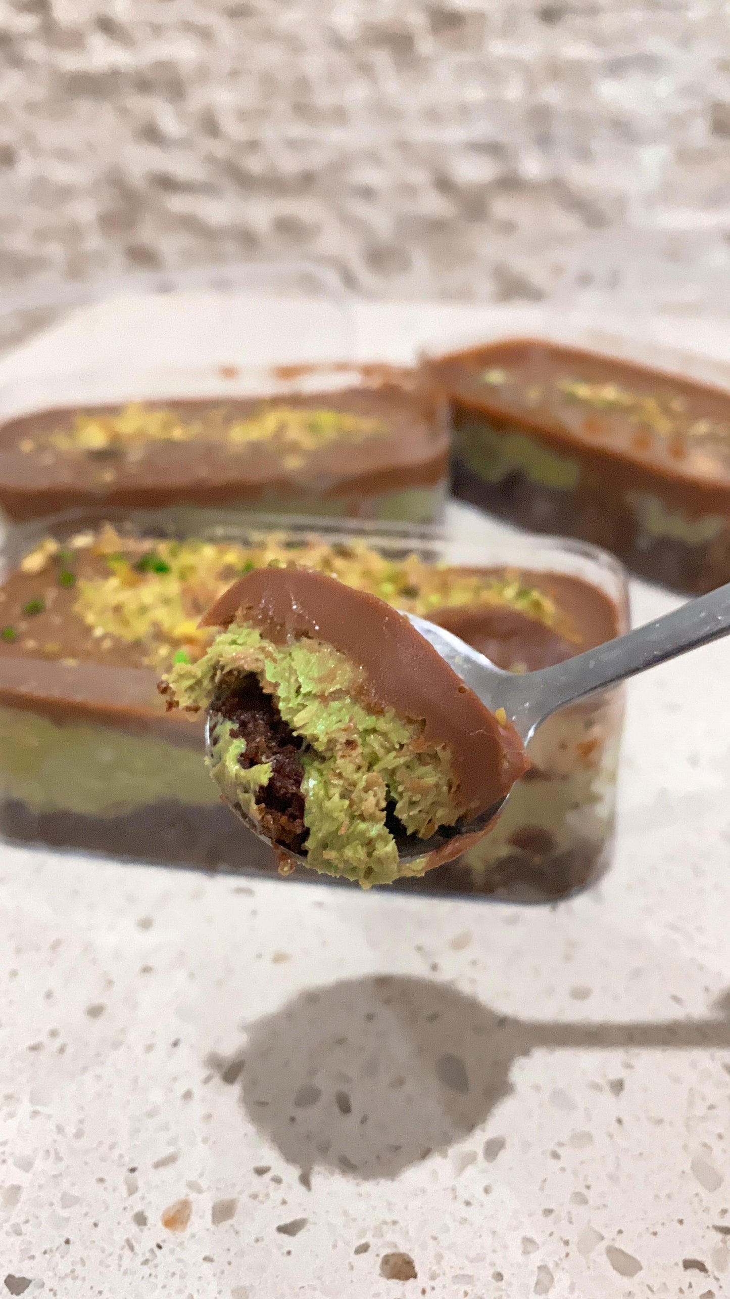 Pistachio & Knafeh Chocolate Cake