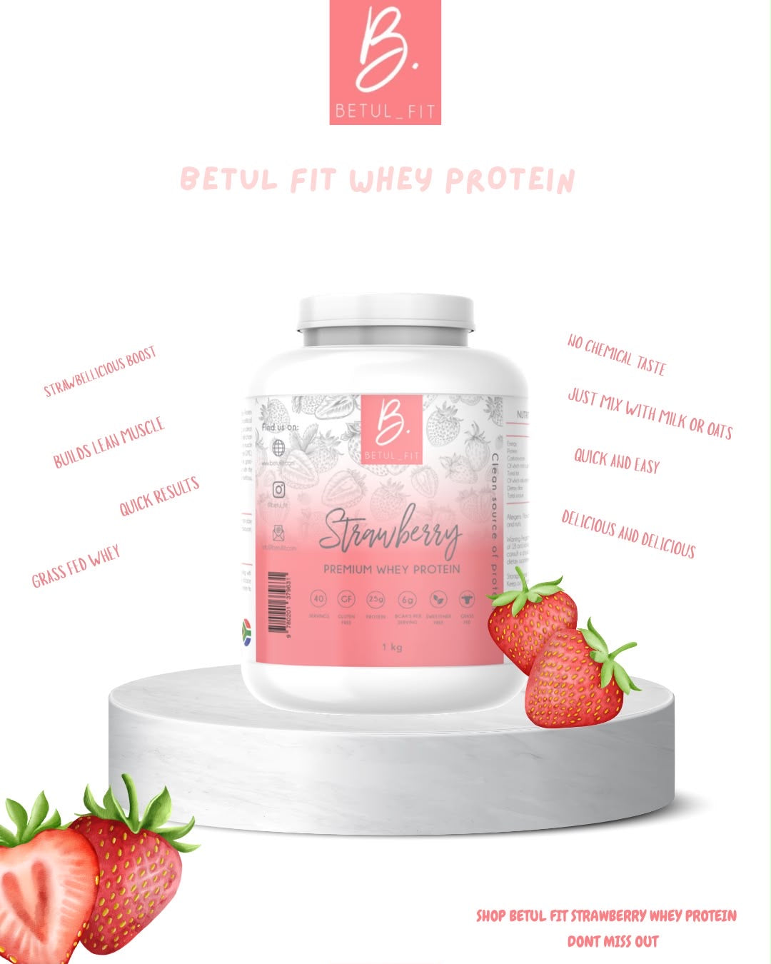 1KG Strawberry 🍓 Whey Protein PRE ORDER