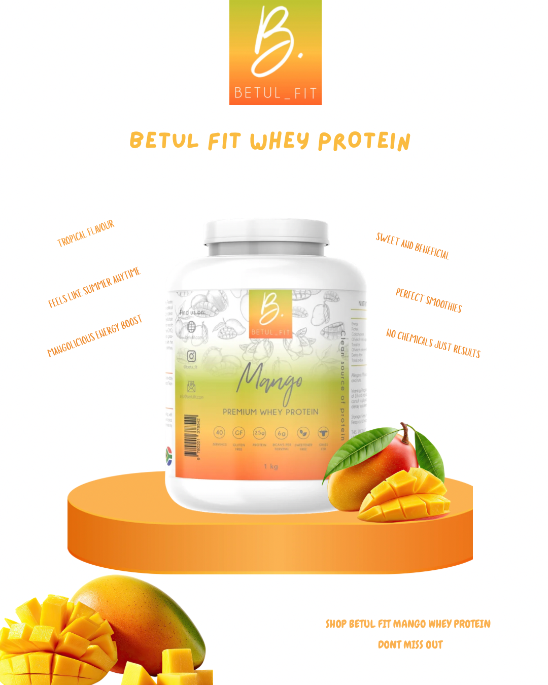 1KG Mango 🥭 Whey Protein PRE ORDER