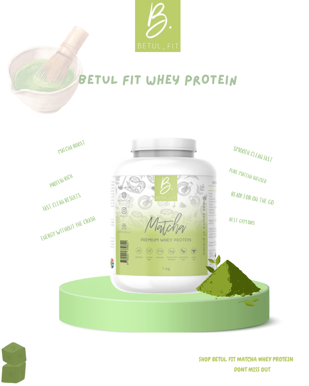1KG Matcha 🍵 Whey Protein PRE ORDER
